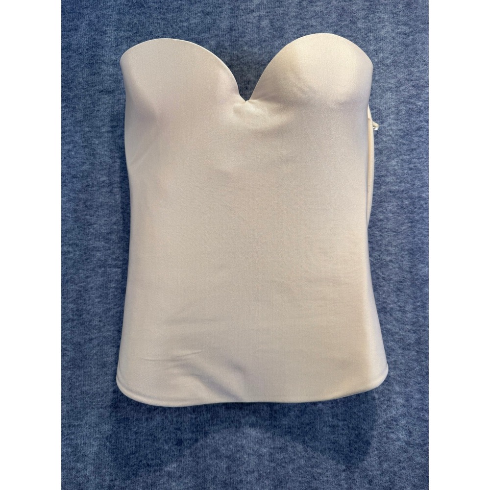 Victorias Secret 34A Beige Corset Top Shapewear Pushup Strapless Bustier